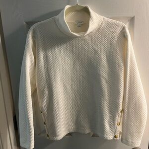 J. Crew Cream Textured Knit Top